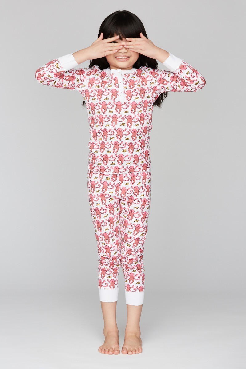 KIDS PINK MONKEY PAJAMAS | Roller Rabbit
