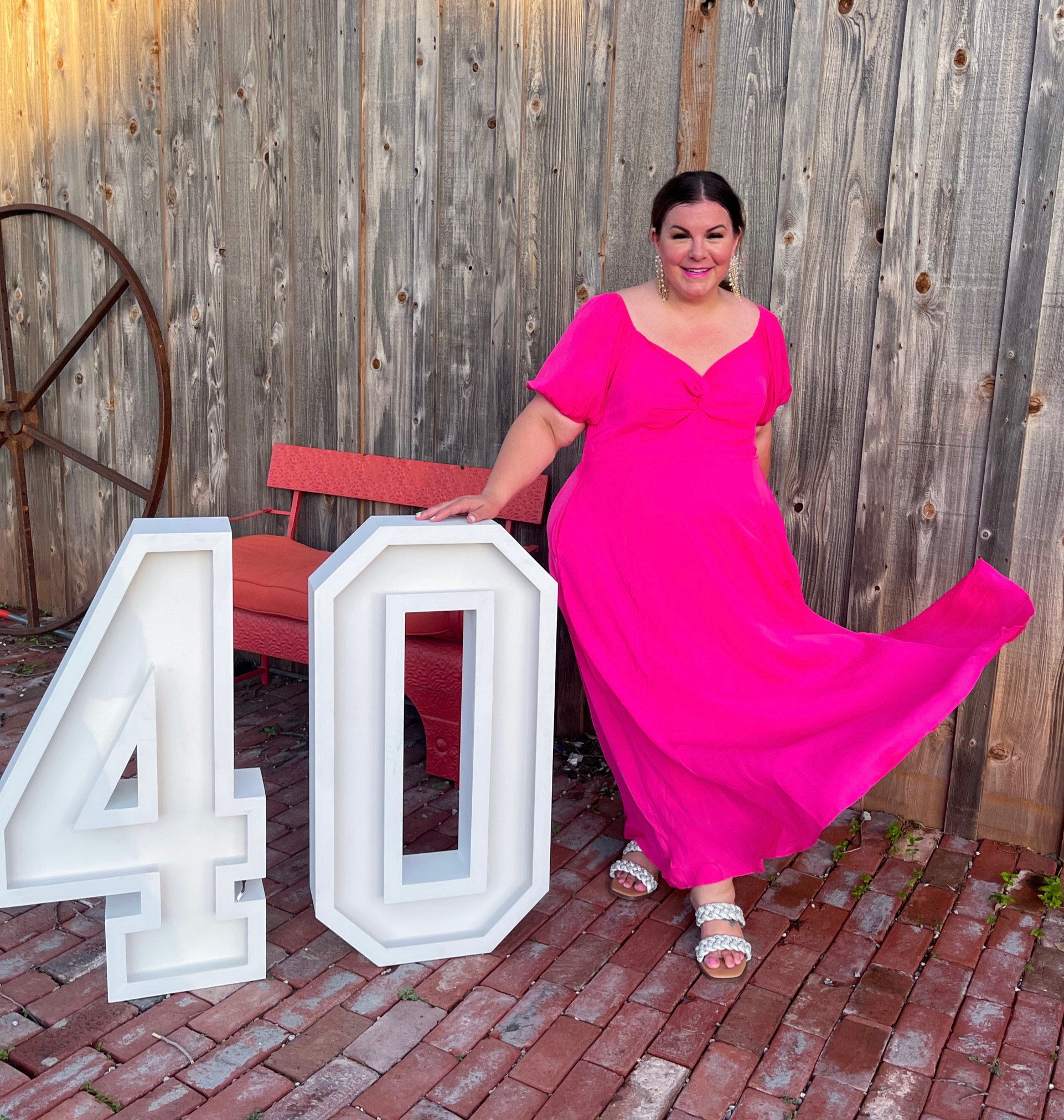 Hot pink maxi 2024 dress plus size