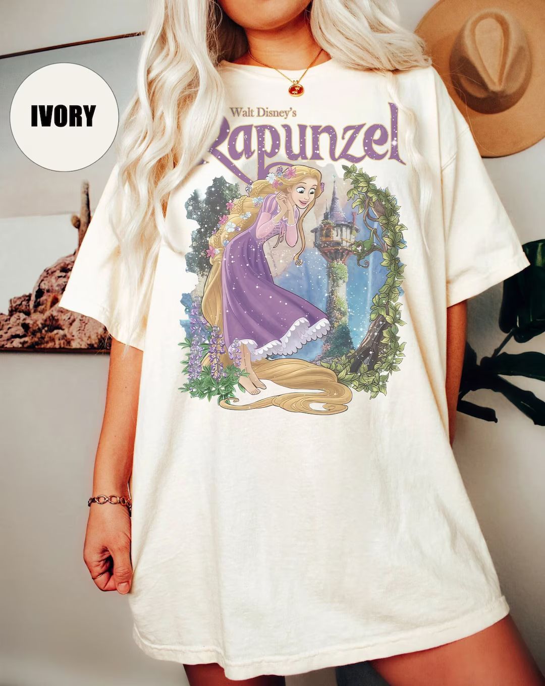 Retro Rapunzel Tangled Comfort Colors Shirt, Floral Rapunzel Shirt, WDW Disney Princess Shirt, Di... | Etsy (US)