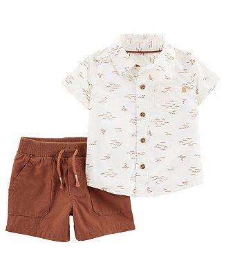 Carter's Baby Boys 2-Piece Button-Front Shirt and Shorts Set & Reviews - Sets & Outfits - Kids - ... | Macys (US)