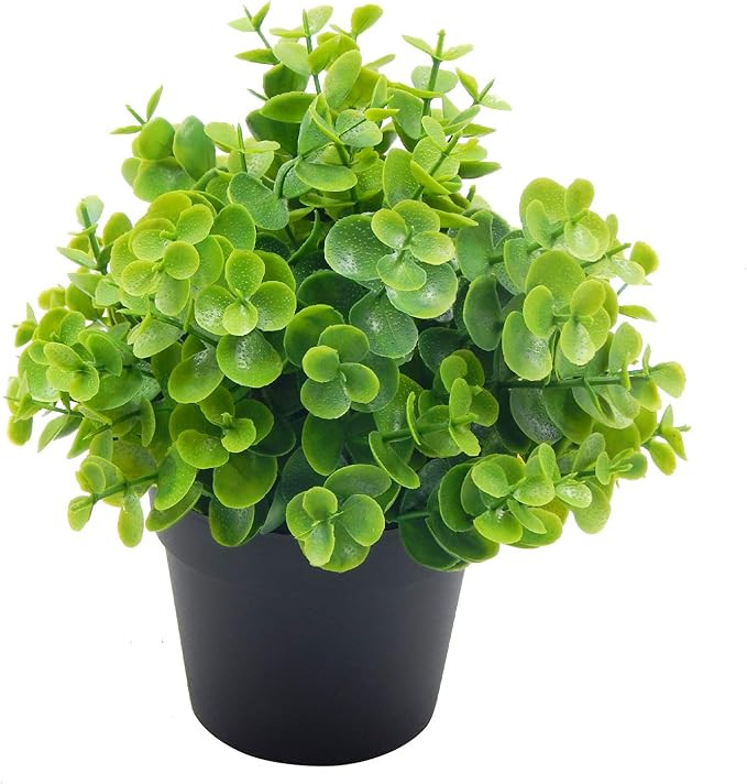 OFFIDIX Artificial Plants Mini Plastic Eucalyptus Potted Plants for Home Office Decoration, Faux ... | Amazon (US)