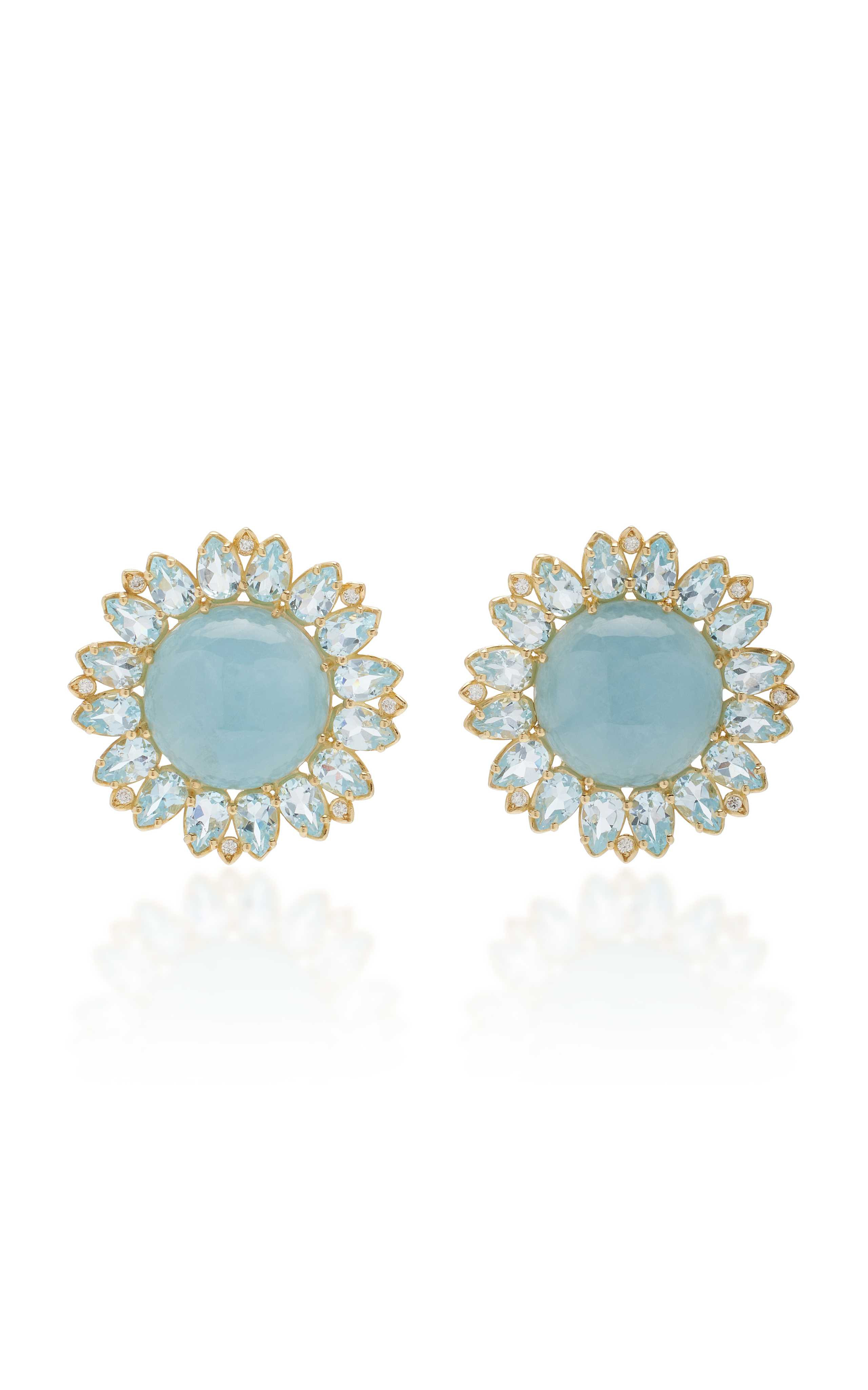 Throat 18K Yellow Gold Aquamarine, Topaz Earrings | Moda Operandi (Global)