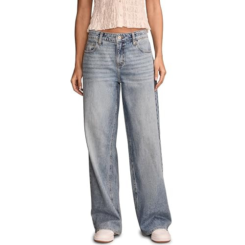 Lucky Brand Women's Low Rise Baggy Wide Leg Jeans, Peel Paradise Wash, 33W x 32L | Amazon (US)