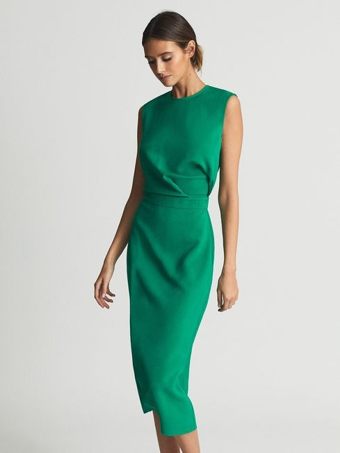 Reiss Green Layla Sleeveless Bodycon Dress | Reiss US