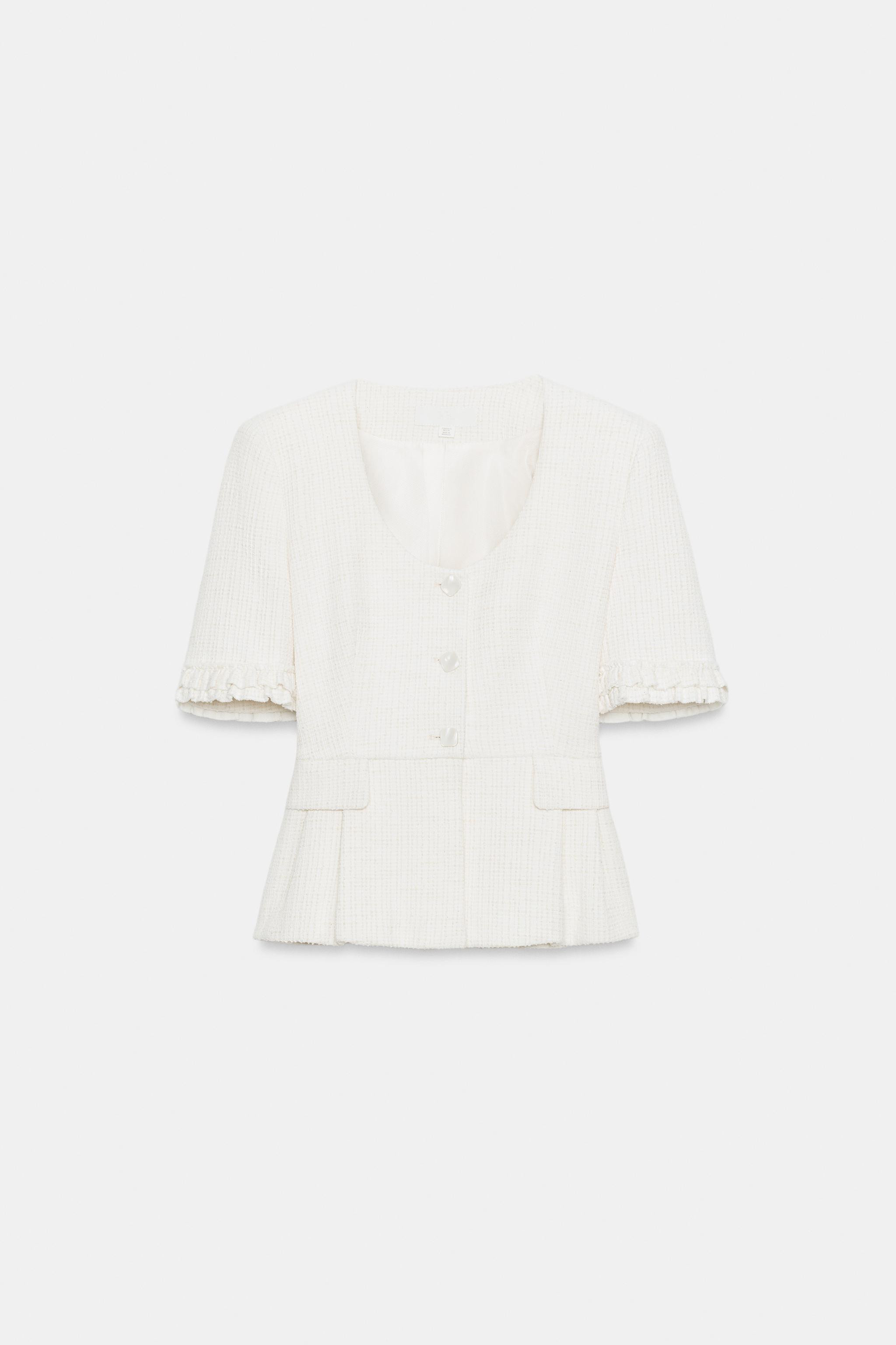 SHORT-SLEEVE RUFFLED PEPLUM JACKET | Zara US
