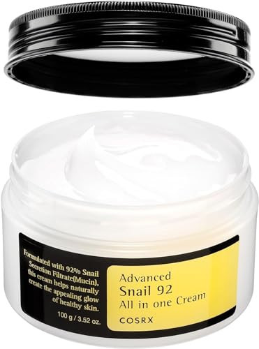 COSRX Snail Mucin 92% Face Moisturizer, 3.52 Oz, Lightweight Moisturing Cream for Soft, Glowy Skin, Korean Skin Care, Korean Moisturizer Face Cream | Amazon (US)