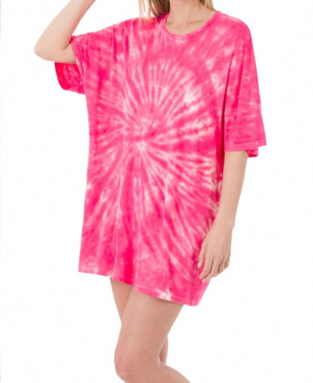 Oversized Tie Dye Shirts In Fuchsia | Shop Simon