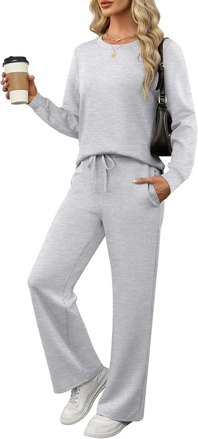 ANRABESS Women's 2 Piece Lounge Sets Casual Travel Outfits Wide Leg Tracksuit Sweatsuits Matching... | Amazon (US)
