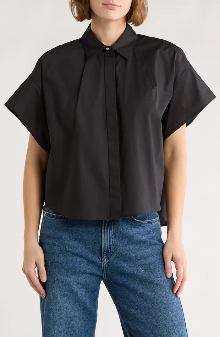 rag & bone Maura Short Sleeve Cotton Poplin Button-Up Shirt | Nordstromrack | Nordstrom Rack