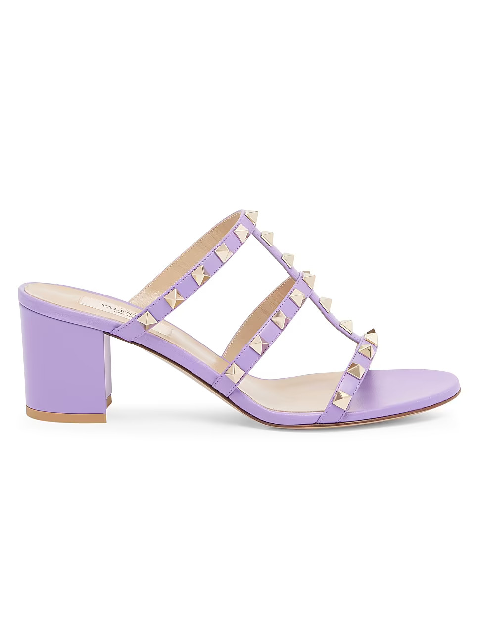 Rockstud Block-Heel Slides | Saks Fifth Avenue