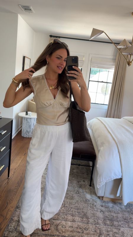 OOTD 🤍 wearing my go to linen pants for warm weather. Sized up for a growing bump  

Codes:
Marc Fisher: LAURENR20
Miranda Frye: ALOPROFILE
RW Fine: ALOPROFILE

#LTKStyleTip #LTKBump