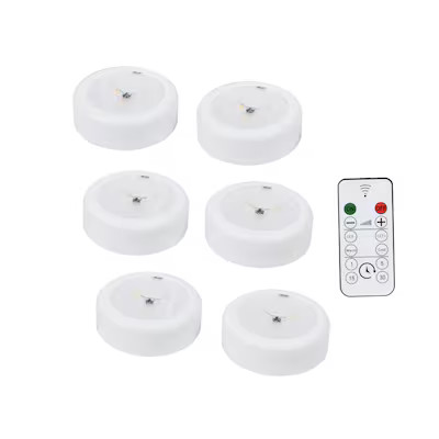 Good Earth Lighting 6 -Pack 3-in Battery LED Under Cabinet Puck Light with Remote | Lowe's