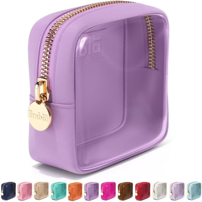 Embla Clear Cosmetic Bag Makeup Case, Clear Zipper Make Up Pouch and Toiletry Travel Tote, Cute S... | Amazon (US)