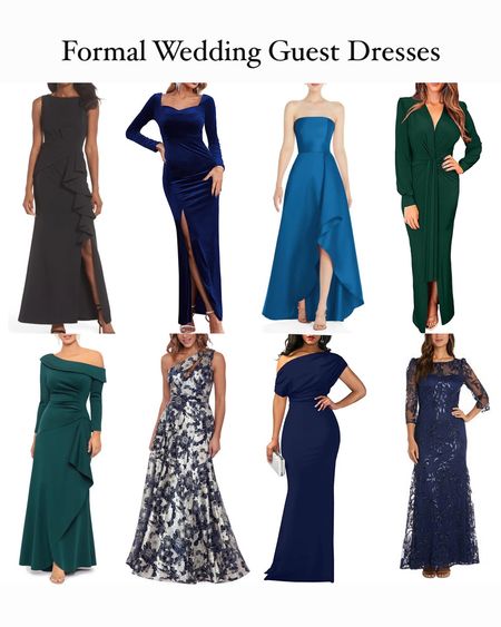 Formal wedding guest dresses for this winter! I linked some more affordable options here too! For formal or black tie weddings, stick to maxi/floor length gowns in a darker color  

#LTKwedding #LTKstyletip #LTKFind