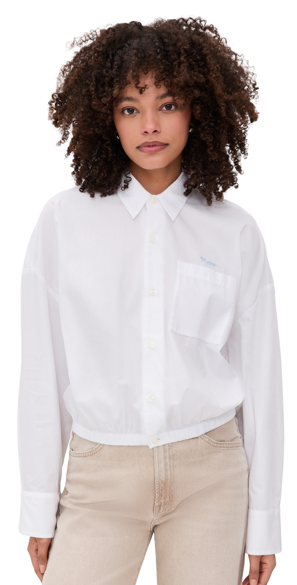 MOTHER The Scrunchie Frenchie Button Down White M | Shopbop
