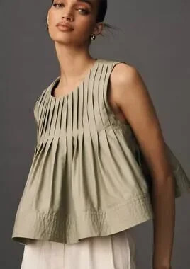 Mare Mare x Anthropologie Sage Pleated Structured Swing Tank Top | Poshmark