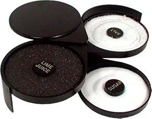 New Star Foodservice 48360 Plastic 3-Tier Bar Glass Rimmer, Black | Amazon (US)