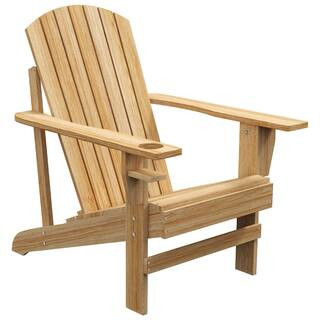 Natural Wood Adirondack Chair (1-Pack) | The Home Depot