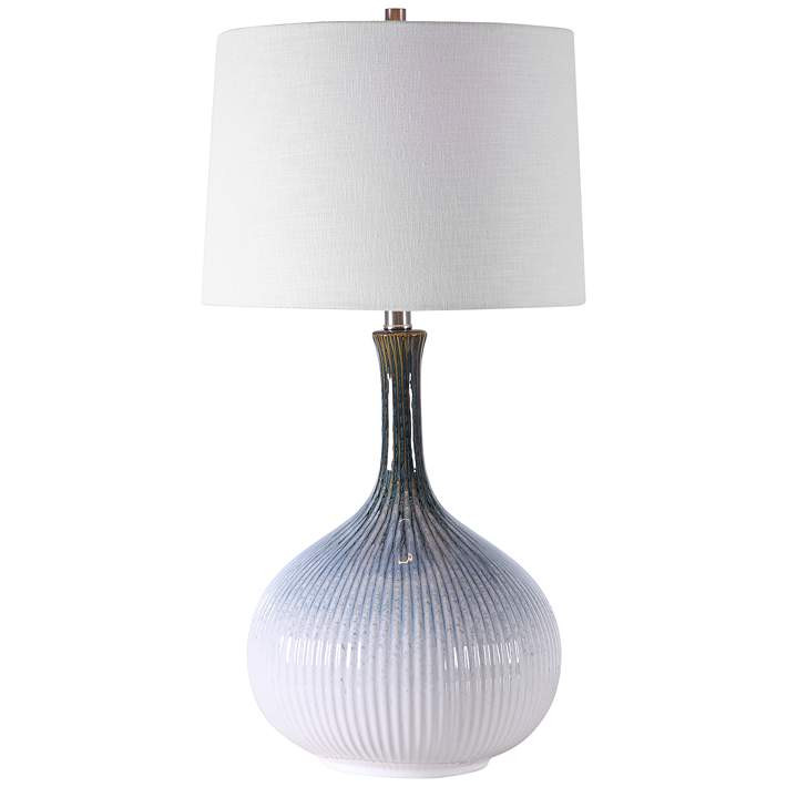 Uttermost Eichler 28" Cream Blue Modern Ceramic Table Lamp - #78V21 | Lamps Plus | Lamps Plus