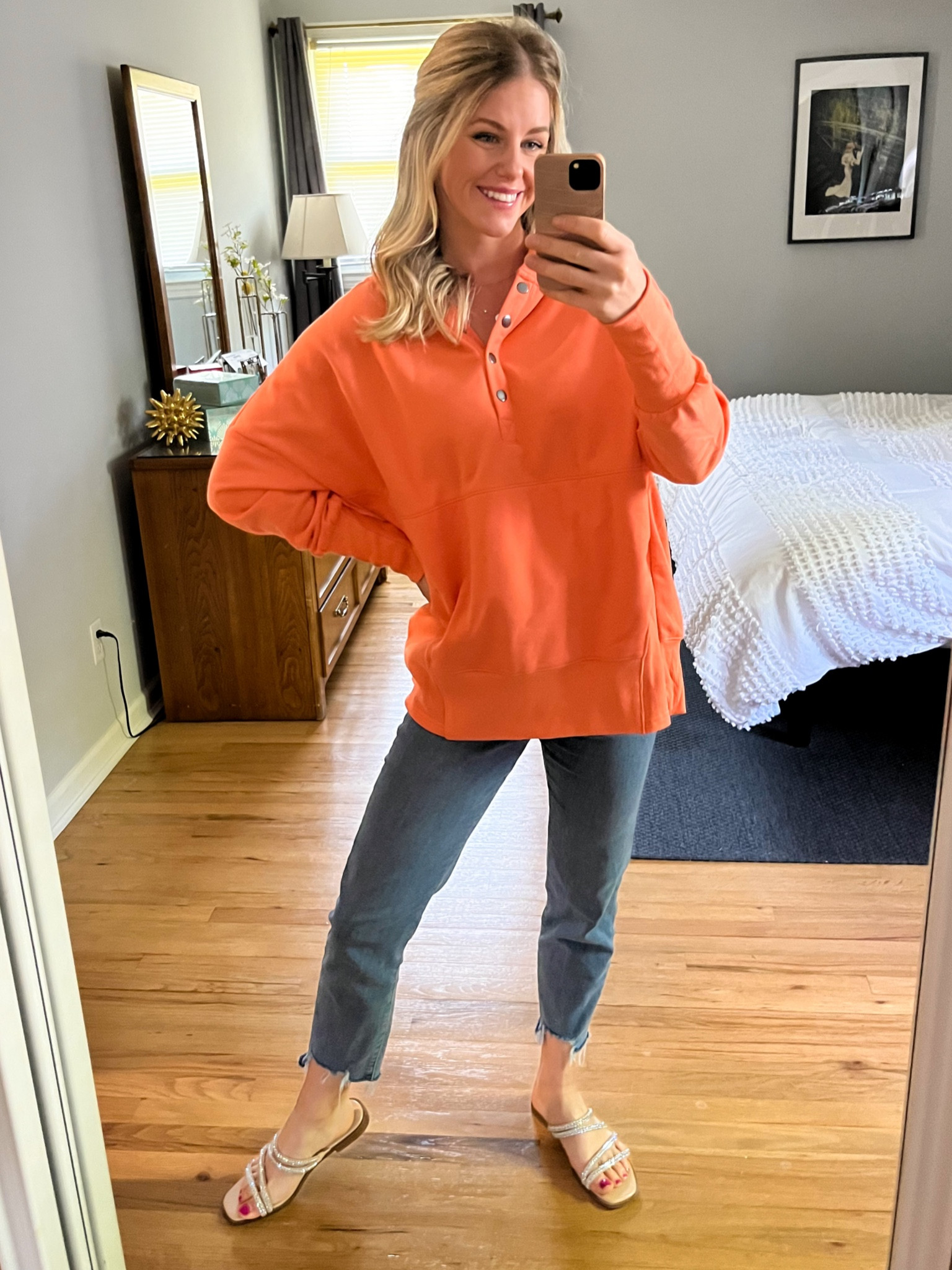 Loving this comfy casual sweatshirt. The color is so fun! I sized up to a medium but small would have been fine! Available in a few colors! 

#LTKunder50 #LTKfit #LTKstyletip