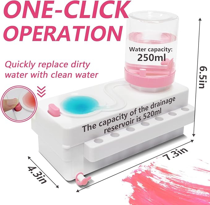 Paint Brush Cleaner Set, Paint Brush Rinser with Drain and Brush Holder, Water Circulation Paintb... | Amazon (US)