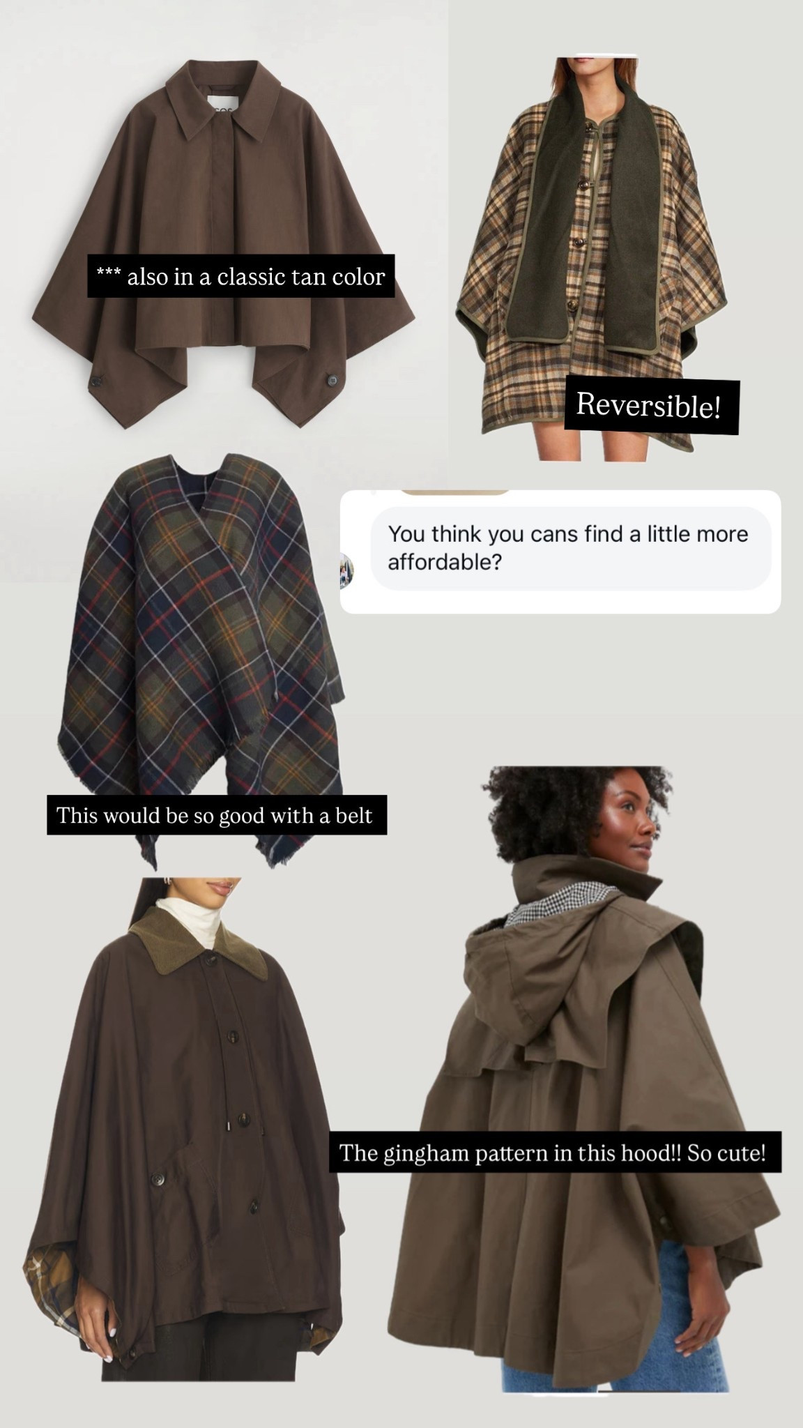 Plaid and Trench Capes for Fall/Winter! 

#LTKSeasonal #LTKStyleTip