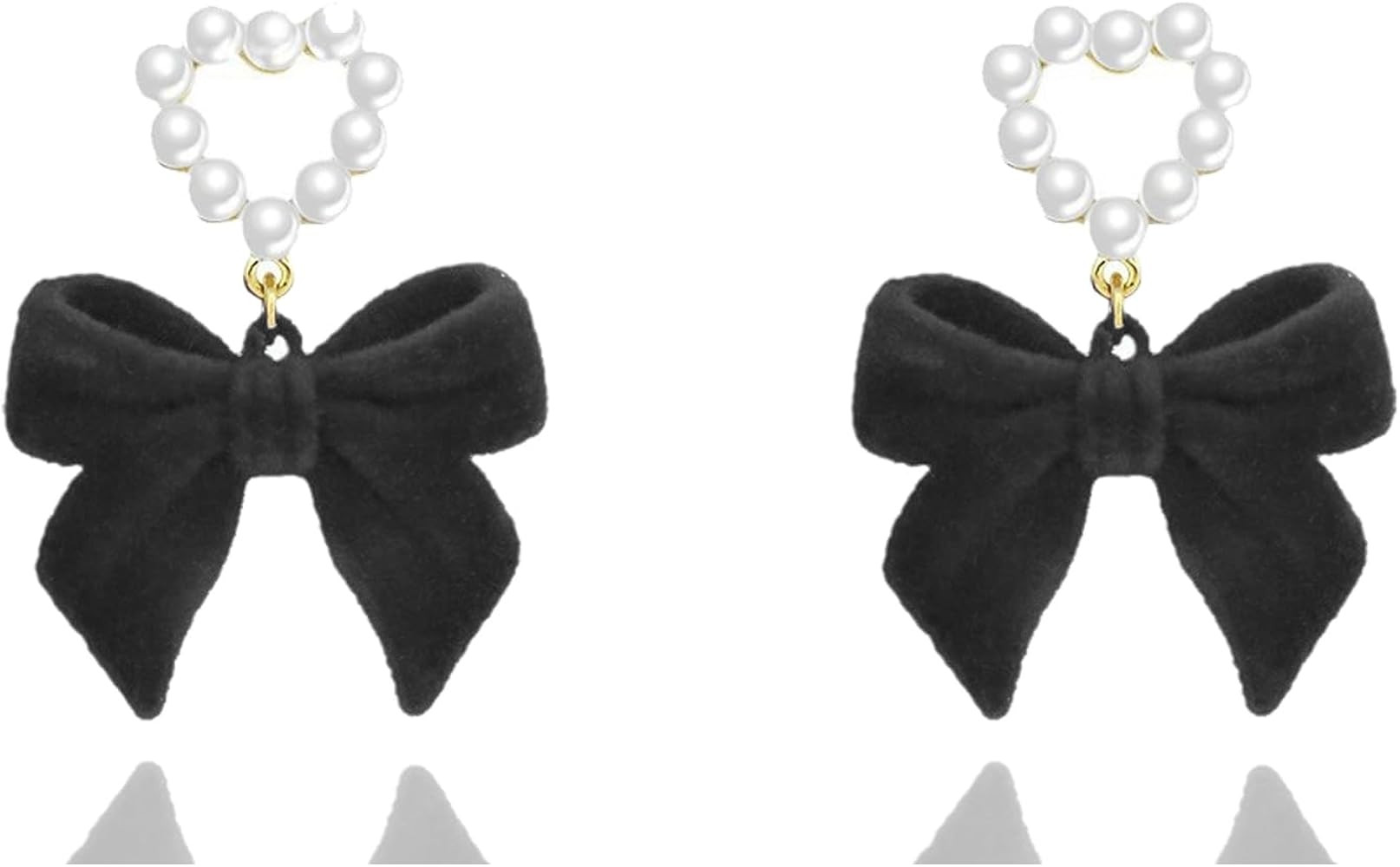 Todenb Bow Earrings for Women Gold Silver Ribbon Bow Stud Earrings Rhinestone Crystal Red Pearl B... | Amazon (US)