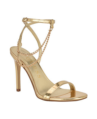 GUESS Women's Miamy Open Toe Chain Detail Stiletto High Heel Sandals - Macy's | Macy's