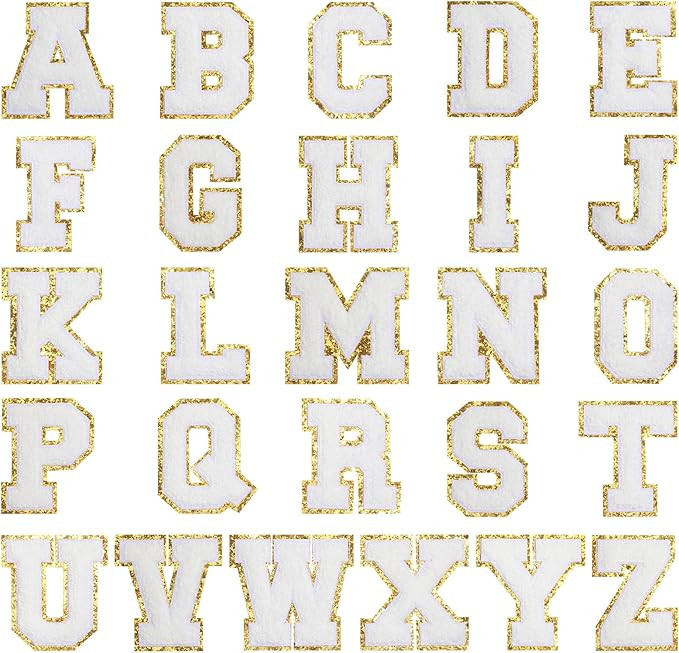 26 Pieces A-Z Chenille Letter Patches 3.1inches Iron On Letters Patches Preppy Patches Varsity Al... | Amazon (US)