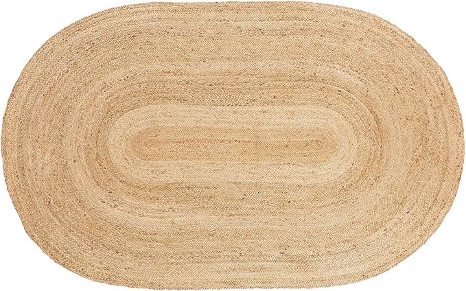 Superior Hand Woven Natural Fiber Reversible High Traffic Resistant Braided Jute Area Rug, 4' x 6... | Amazon (US)