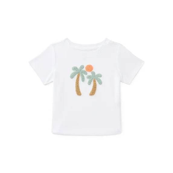 Wonder Nation Baby Boy Short Sleeve Chenille Detail T-Shirt, Sizes 0-24 Months | Walmart (US)