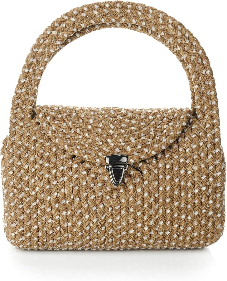 Straw Clutch Purse for Women, Small Summer Jute Handbag, Beachy Vacation Raffia Bag, Woven Resort... | Amazon (US)