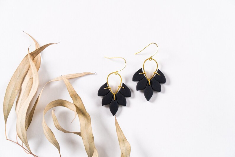 Amirablackpolymer Clay Earrings Handmade by Karelcreates - Etsy | Etsy (US)