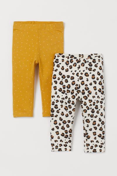 Leggings in soft cotton jersey with various designs. Elasticized waistband. | H&M (US + CA)