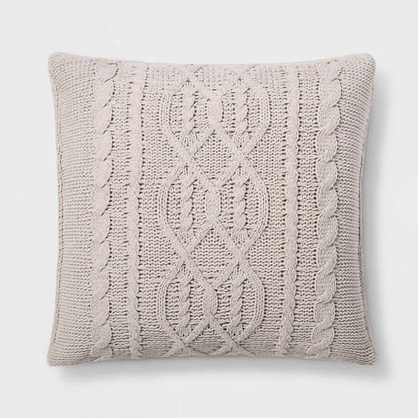 Cable Knit Chenille Throw Pillow - Threshold™ | Target