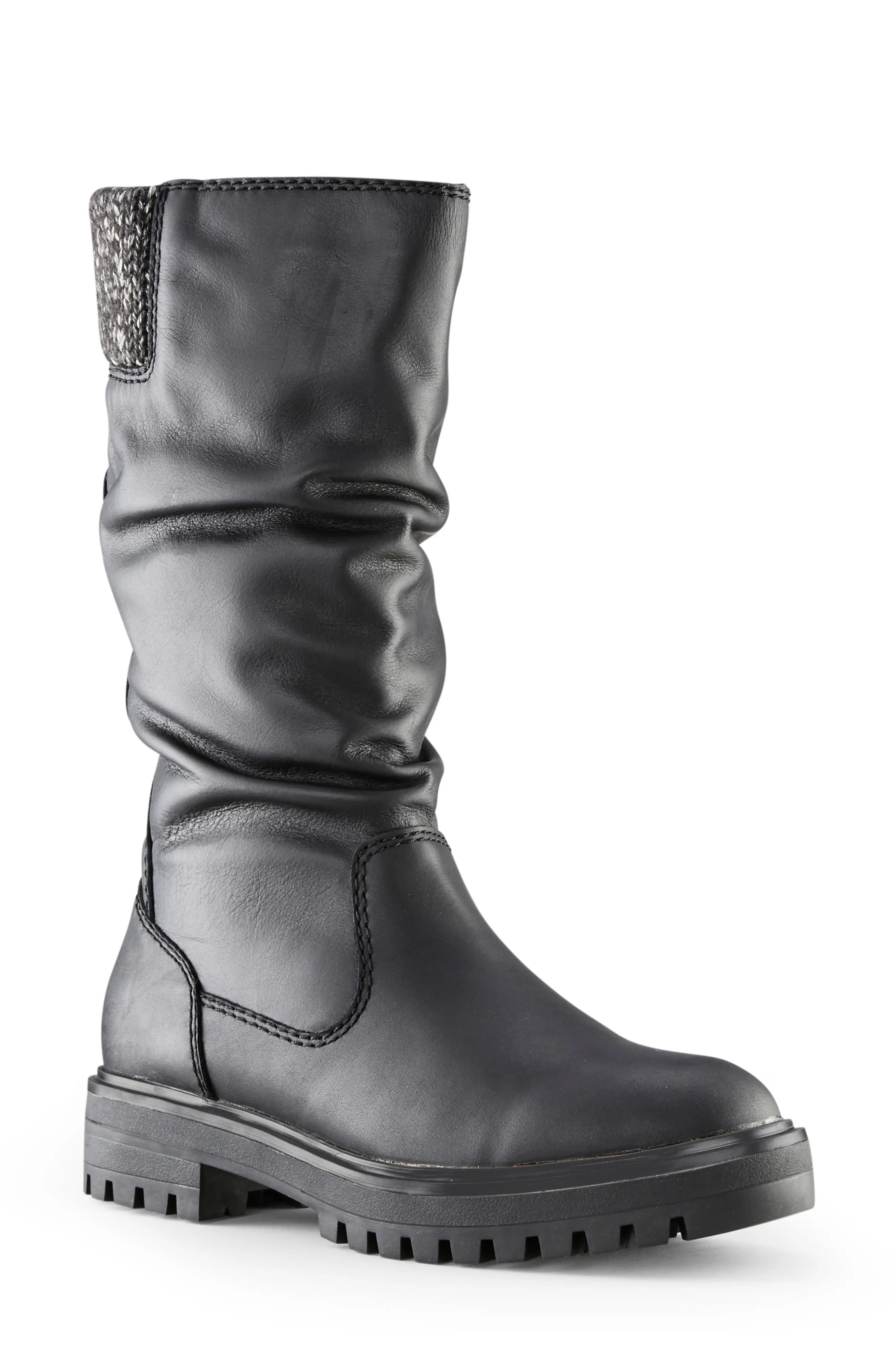 Cougar Naples Waterproof Boot in Black Leather at Nordstrom, Size 9 | Nordstrom