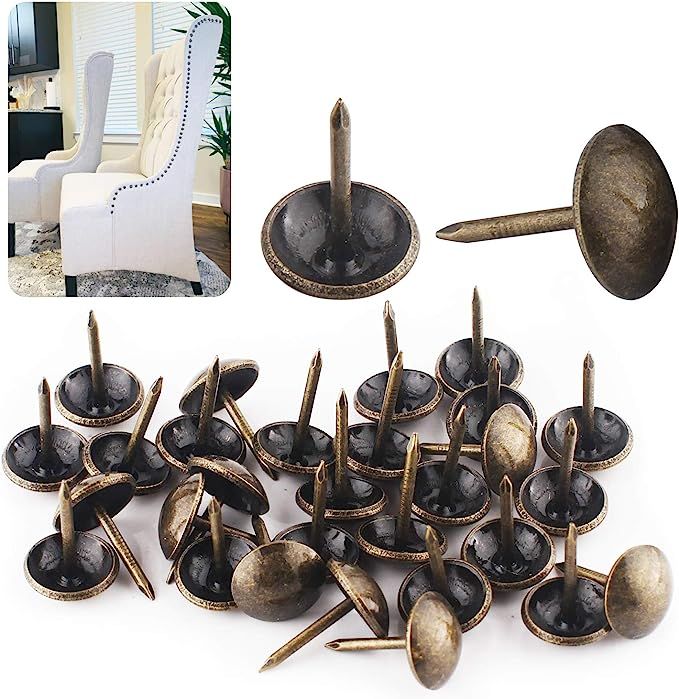 Furniture Decorative Tacks - Nailhead Trim Upholstery Brass Tacks, Thumb Tack Push Pins for Sofa,... | Amazon (US)