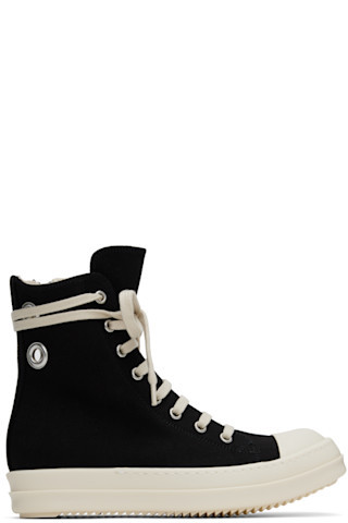 Rick Owens DRKSHDW - Black Hollywood Overdyed Denim Sneakers | SSENSE