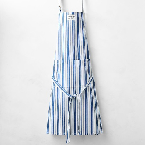 Williams Sonoma Classic Stripe Logo Apron, Bright Blue | Williams-Sonoma