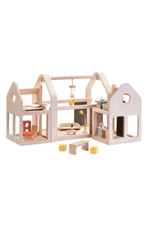 PlanToys® Plan Toys Slide N Go Dollhouse in Brown at Nordstrom | Nordstrom