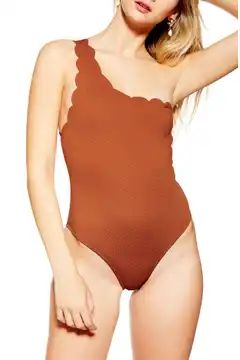 Topshop Scallop One-Shoulder One-Piece Swimsuit | Nordstrom | Nordstrom