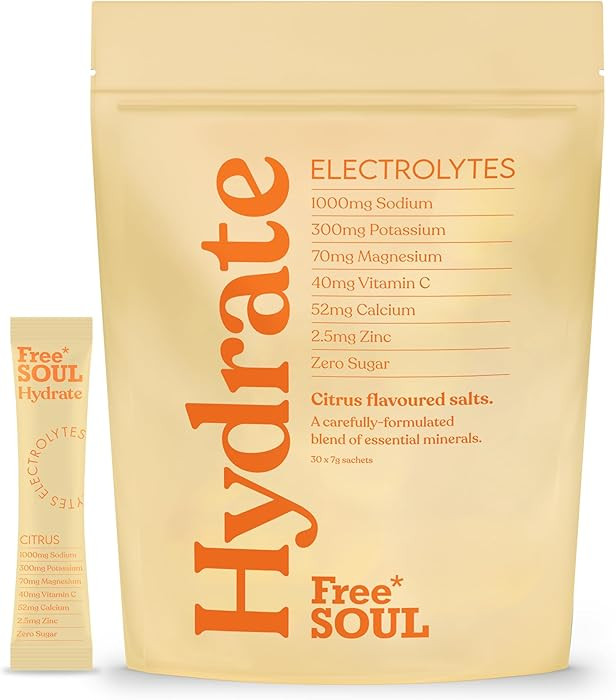 Free Soul Hydrate | Electrolyte Hydration Sachets | Zero Sugar | 30 Sachets | Advanced Electrolyt... | Amazon (UK)