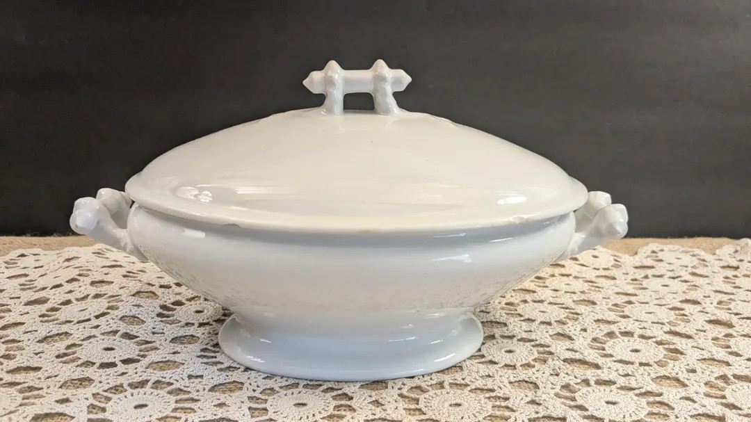 Antique White Ironstone Tureen From T R & Booth of England / Ironstone China / Circa 1800s - Etsy... | Etsy (US)