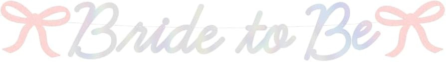 xo, Fetti Bride to Be Bow Banner Iridescent Foil + Pink Glitter , 5 Ft. | Bachelorette Party Deco... | Amazon (US)