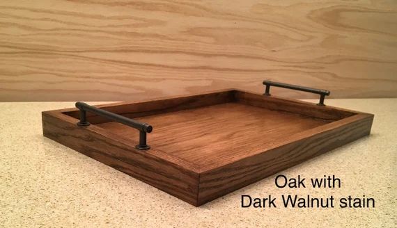 19 x 13 x 1.5 Large Oak or Cedar Wood Serving Tray | Etsy (US)
