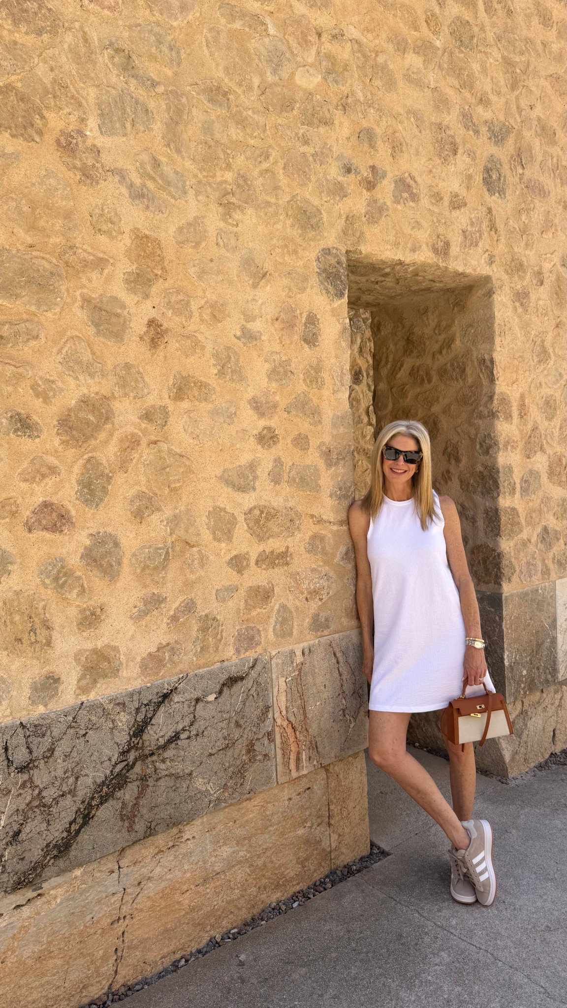 One of my favorite outfits from our recent travels! Size S dress; also comes in navy. Sneakers are kids size 6  (I’m typically a women’s size 8 1/2). 
TIP: Kids section is more affordable and has cuter selections! 

#LTKSummerEdit #LTKFindsUnder100 #LTKTravel