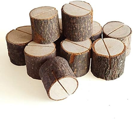 JINMURY Wedding Place Wooden Card Holders Rustic Wood Table Number Stands for Home Decor Wedding ... | Amazon (US)