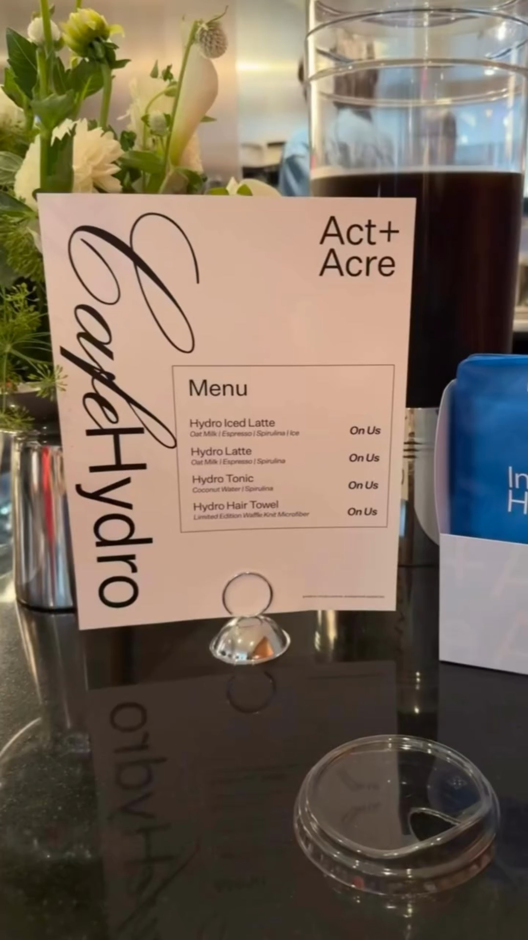 Meet me at cafe hydro 💙

Spent the morning celebrating the launch of the new daily hydro shampoo and conditioner from @actandacre. I love my act and acre products and can’t wait to to try this one. I also love anything blue! Find it at @sephora as well! #actandacre #dailyhydro #cafehydro #nyc