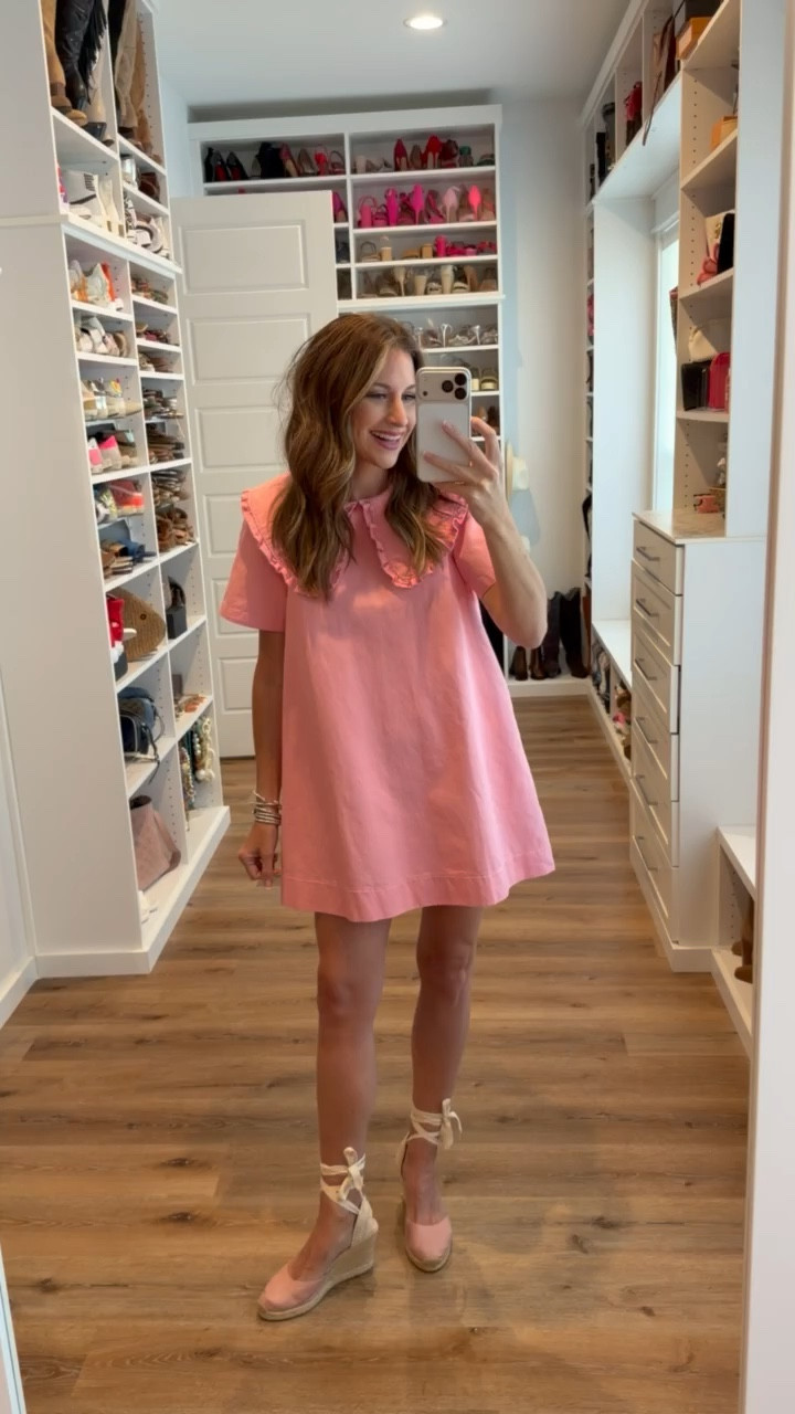 In a small dress, wedges and accessories for spring - fits tts.

#LTKgrwm #LTKootd #LTKSeasonal