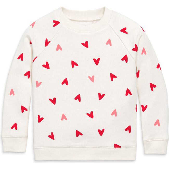 Sweatshirt In Mini Hearts, Ivory Tossed Hearts | Maisonette